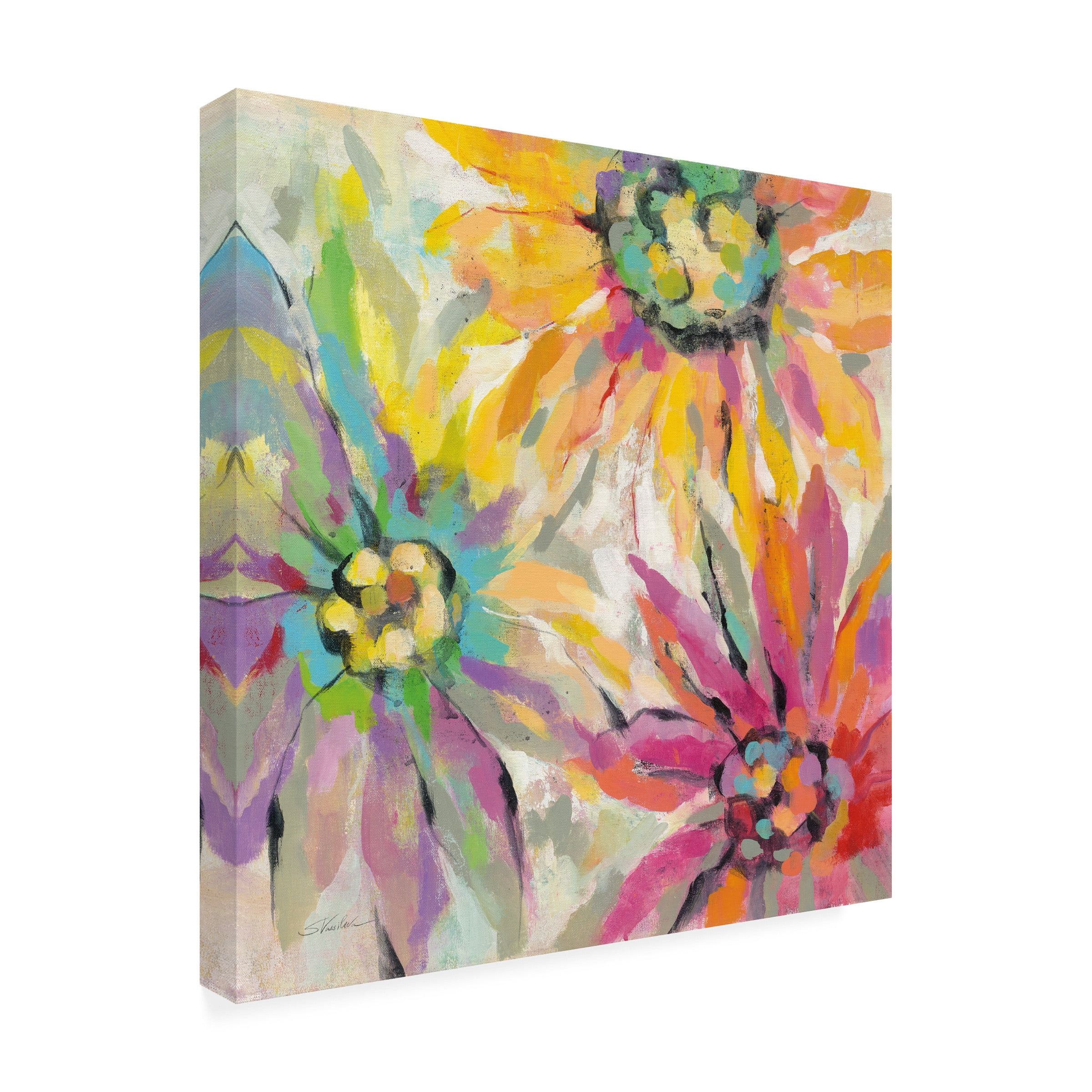 Trademark Fine Art Silvia Vassileva Abstracted Petals I Canvas Wall Art - 24x24