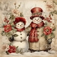 thumbnail image 1 of Pintura de diamante 5D DIY, taladro redondo completo, Kit de muñeco de nieve de Navidad, decoración del hogar, 30x30cm, 1 of 9