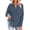 Dark Blue, variant on Women's Button Down Shirts 2025, V Neck Trendy Casual Long Sleeve Button Up Shirts Light Blue Size XL