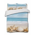 thumbnail image 2 of Quilts Twin XL Size, Beach Coastal Soft Comforter Bedding Set for Bed, Summer Nautical Seaside Starfish Shell Lightweight Quilted Bedspread with Pillow Cover(2 Pieces) for All Season, 68x98 Inch, 2 of 6