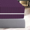 thumbnail image 6 of 100% Egyptian Cotton L Shape Zipper Mattress Cover, 800 TC, 26 Inch Deep Pocket Queen Size (60x80), Stripe Plum, 6 of 6