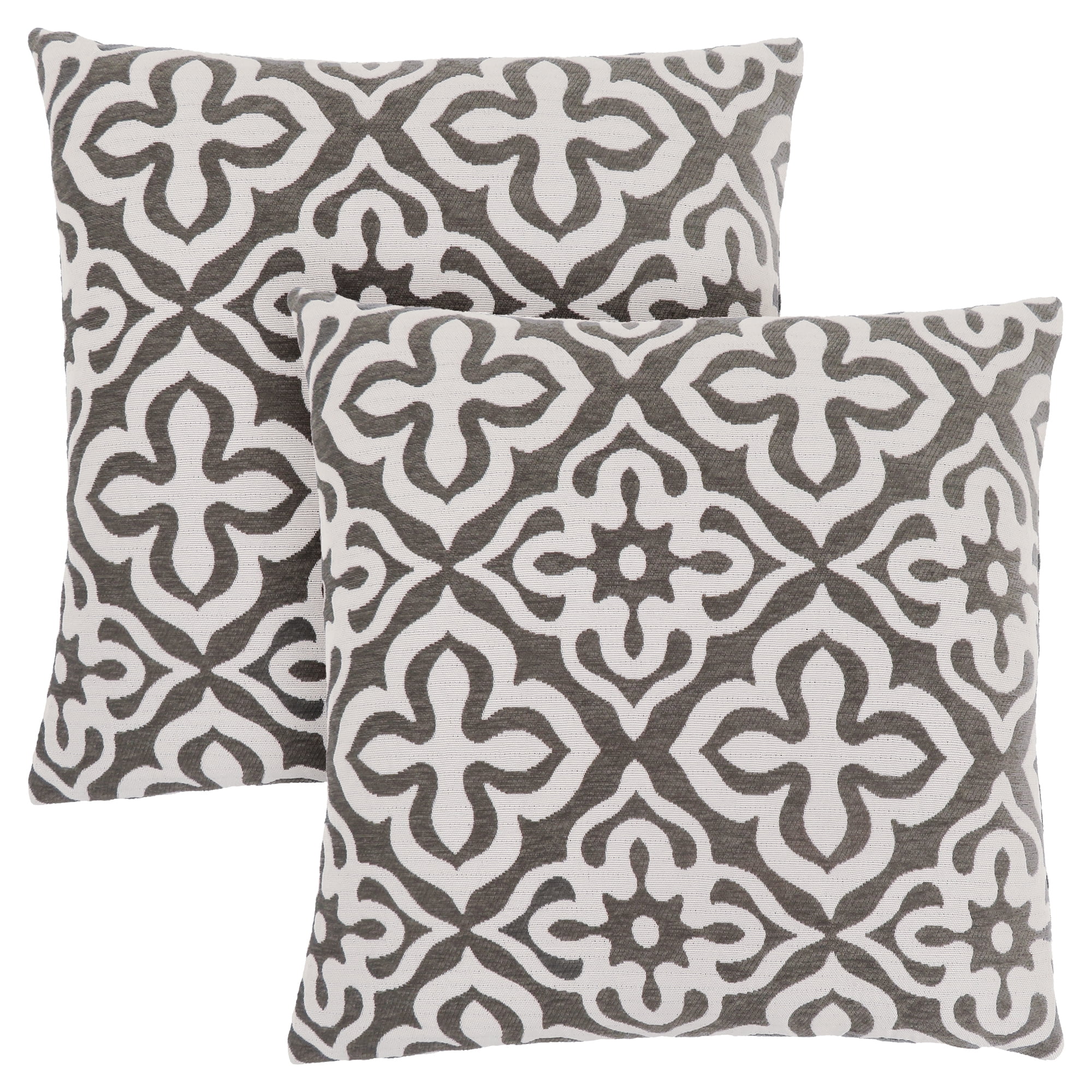 PILLOW - 18"X 18" / DARK TAUPE MOTIF DESIGN / 2PCS - Walmart.com