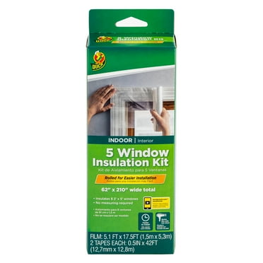 Duck Brand 62 in. x 210 in. Rolled Insulation Film Window Kit, Fits up to 5 Windows