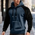 thumbnail image 1 of WILLBEST Sudadera con Capucha y Forro Europeo para Hombre, Otoño/Invierno, con Bloqueo De Color y Extra XGrande, 1 of 6