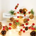 thumbnail image 3 of Guirlande Lumineuse de Noël à DEL avec Aiguilles en Forme de Pomme de Pin, Clochette à Baies Rouges pour Décoration de Fête de Noël Intérieure et Extérieure, 3 of 21