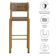 thumbnail image 3 of Bar Chair Barstool, Set of 2, Natural Brown, Wicker Rattan, Aluminum, Outdoor Patio Balcony Cafe Bistro Garden Hospitality Restaurant, Modern Contemporary, HB37358, 3 of 11