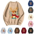 thumbnail image 5 of zaveiop Christmas Sweatshirts for Women Christmas Elk Graphic Pullover Shirts Holiday Tops Long Sleeve Winter Clothes (Z-Red, XL), 5 of 6