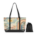 thumbnail image 7 of FORMRS Canvas Laptop Tote Bag for Women with 15.6" Computer Compartments Shoulder Handbag, Beige Rainbow Clouds, 7 of 7