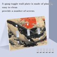 thumbnail image 4 of Dailycode Light Switch Plate Covers 2 Gang Wall Plate Plastics Outlet Covers for Kitchen Home Office Decor Whale and Red Sun, 4 of 8