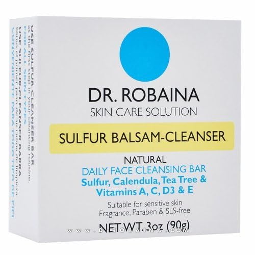 Jabón de azufre Dr. Robaina para alivio del acné y el eccema, antioxidante