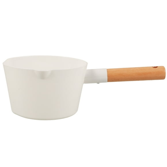 1Pc Kitchen Wooden Long Handle Water Ladle Bathroom Bailer for Home (White)