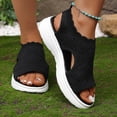 thumbnail image 2 of Rokment Womens Athletic Orthopedic Walking Sandals Lightweight Comfortable Mesh Knit Wedge Slingback Slip on Gladiator Shoes Summer Breathable Sneakers Black Size 8.5, 2 of 7