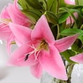 thumbnail image 3 of Nvzi 3 piezas de flores artificiales de tacto real para decoración del hogar, oficina, boda, arreglo floral (rosa oscuro, 36 cm de largo), 3 of 3