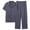 Dark Gray, variant on Delliss Men's Pajamas Plus Size Short Sleeve Lapel T-Shirt Wide Leg Pants Set Casual Loose Clothes Blue XL