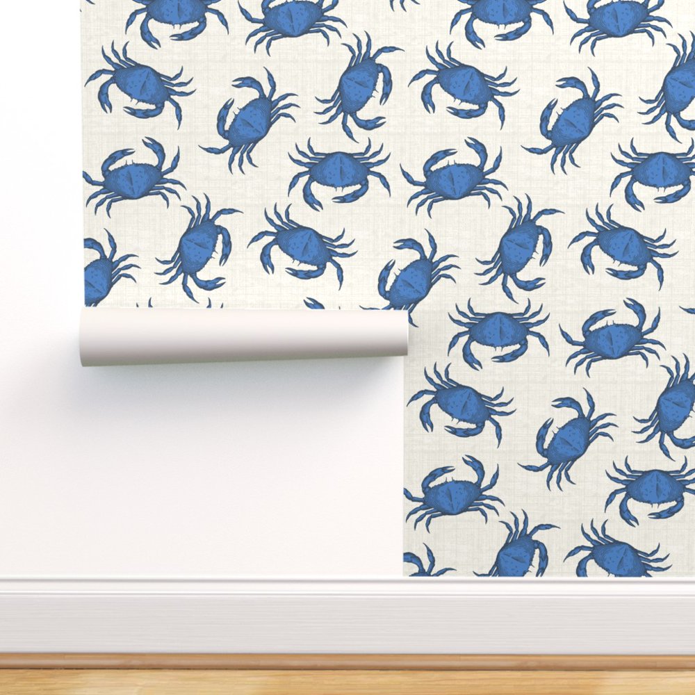 PeelandStick Removable Wallpaper Blue Crabs Summer Crab Nautical