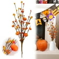 thumbnail image 3 of Halloween Decor - Household Imitation - Artificial Flower Bouquet - Artificial Pumpkin Berry Branches Simulation Plant Picks Stems with Berry for Party Table Centerpiece Autumn Christmas Decoration, 3 of 3