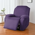 thumbnail image 2 of CUH Stretch Elastic Couch 1-3 Seat Wedding Lazy Recliner Sofa Covers Protector Armchair Banquet Chair Cover Purple 1 Seat, 2 of 8