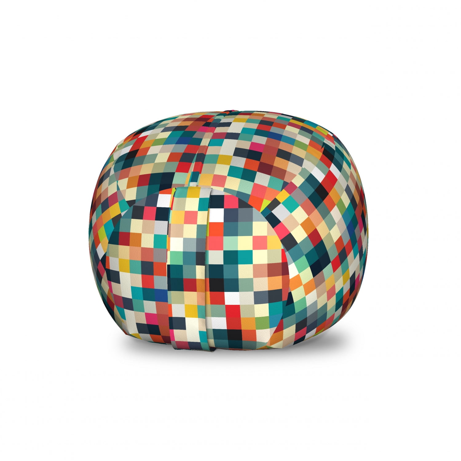 Geometric Storage Toy Bag Chair, Pixel Art Inspired Checkered Squares Grid  Illustration Colorful Abstract Design, Stuffed Animal Organizer Washable  Bag, Large Size, Multicolor, by Ambesonne - Walmart.com