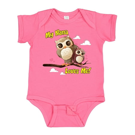 

Inktastic My Nana Loves Me Owl Gift Baby Boy or Baby Girl Bodysuit