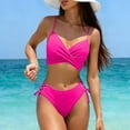 thumbnail image 2 of Womens Bathing Suits Tankinis Plus Size Womens Cheeky Bikini Sets Ruched Two Piece Swimsuit Drawstring Mid Waisted Bathing Suit Summer Swim Suits M, 2 of 7