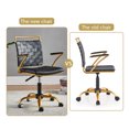 thumbnail image 2 of LUXMOD Home Office Desk Chair Task Chair with Armrest Adjustable Swivel Chair in Durable Vegan Leather Gold Office Chair Ergonomic Desk Chair for Extra Back and Lumbar Support, 2 of 10