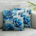 thumbnail image 3 of PHYHOO  Blue Floral Throw Pillow Covers  in Watercolor Flower Decorative Couch Pillow Cases  Home Decor for Bedroom Cushion Outdoor, 3 of 5