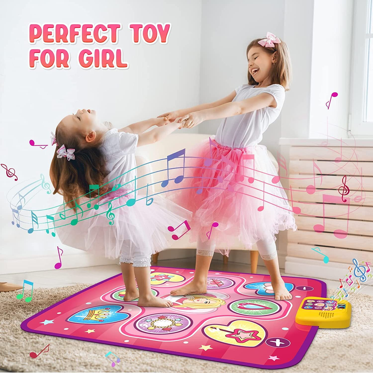 Beefunni Dance Mat Toys for 3-10 Year Old Girls,5 Game Modes Including 3 Challenge Levels,Christmas Birthday Gifts for 3-8 Year Old Girls