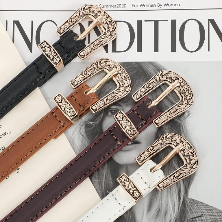 Trendy Western Skinny Belts for Women Adjustable Leather  display picture 2