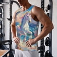 thumbnail image 5 of Logiee Dolphin Rainbow Horse Print Men's Workout Tank Top,Quick Dry Workout Tank Top,Gym Muscle Tee,Fitness Bodybuilding Sleeveless T Shirt-3X-Large, 5 of 7