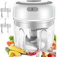 thumbnail image 1 of Mini picadora de ajo eléctrica de 250 ml, portátil, impermeable, con carga USB, procesador de alimentos pequeño, machacador de ajo., 1 of 8