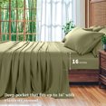thumbnail image 6 of SONORO KATE 6 Pieces Bamboo Bed Sheets Set, Luxury Rayon Derived - Deep Pockets - Wrinkle Free - Extremely Soft, King, Sage Green, 6 of 6