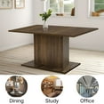 thumbnail image 6 of FurnitureR 63''Rectangular Dining Table Simplicity Kitchen Table with Wooden Pedestal Base Contemporary Living Room Dining Room Table Furniture, Seats Up to 6, Brown, 6 of 8