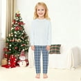 thumbnail image 2 of SUXIAN Christmas Outfit Plaid Two Piece for Boys Family Matching Photo Outfits Cozy Soft Long Sleeve Top and Pants #4_White 3-4 Years, 2 of 7