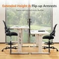 thumbnail image 5 of GIANNA Ergonomic Tall Mesh Office Chair with Storable Lumbar Support, Adjustable Foot Ring, Armrests, and Mid-Back Design – High Task Chair with Wheels, Black, 5 of 6