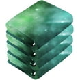 thumbnail image 3 of Space Galaxy Green Washcloth 12x12in Set, 2 Pack Absorbent Cotton Towel Square Kitchen Dishes Towels, Soft Cleaning Face Hand Towel Fast Drying Wash cloth, 3 of 7