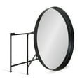 thumbnail image 4 of Kate and Laurel Celia Round Metal Foldable Coffee Table with Mirrored Tray Top, Black, 4 of 7