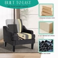 thumbnail image 3 of Modern Accent Chair for Bedroom Upholstered Reading Chair with Side Pockets Comfy Living Room Chairs Living Room Armchair for Office, Apartment (Charcoal Towel), 3 of 7