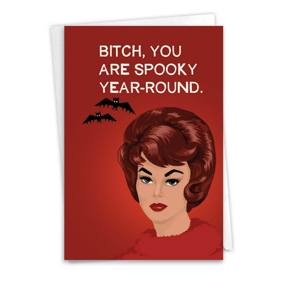 1 Funny Halloween Card with Envelope - Spooky Year-Round C3082HWG