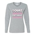 thumbnail image 2 of Wild Bobby Squat Because No One Raps About Little Butts Gym/Workout Women Graphic Long Sleeve Tee, Heather Grey, Large, 2 of 5