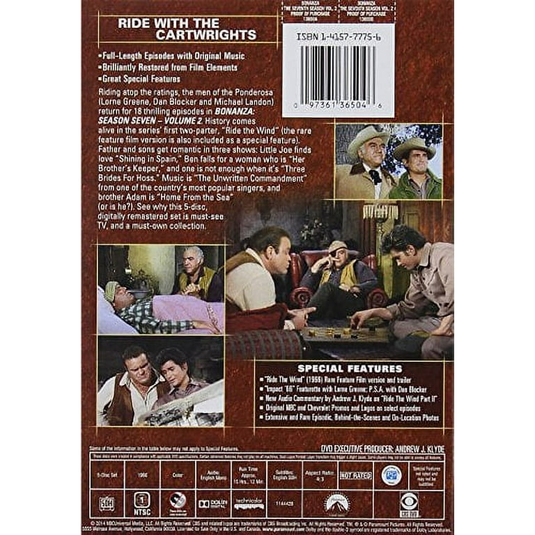 Bonanza: The Official Seventh Season Volume 2 (DVD