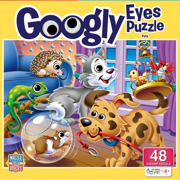 MasterPieces Pets Googly Eyes 48 Piece Jigsaw Puzzle for Kids - Fun Family Game 4  Years
