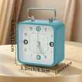 thumbnail image 3 of REGALWOVEN Mechanical Alarm Clock with Handle, Metal Casing, Non-Tick Movement Ideal for Bedroom Nightstand Dark Green 3.3"L x 1.8"W x 4.5"H, 3 of 5