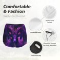 thumbnail image 4 of Balery Purple Starry Sky Antelope Pantalones cortos deportivos para mujer con forro y dos bolsillos, elásticos, para entrenamiento, gimnasio, yoga-Small, 4 of 7