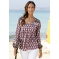 thumbnail image 2 of LASCANA Women's Boho Long Sleeve Top Beading, 2 of 6