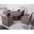 thumbnail image 4 of Direct Wicker 4 Seat Round Gas Fire Pit Dining Table with Rattan Chairs-Grey, 4 of 6