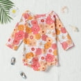 thumbnail image 3 of MAMAMI Baby Girl Swimsuit Long Sleeve Ruffled One Piece Floral Bathing Suit Toddler Beach Swimwear, 3 of 7