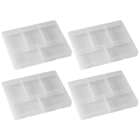 

4pcs Transparent Hardware Fitting Storage Box Multi-use Jewelry Container Multi-grid Hardware Holder