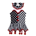 thumbnail image 3 of CHICTRY Costume de Danse Clown pour Filles Justaucorps Sans Manches Robe de Danse Ballet Tenue de Cirque Halloween Noir&Rouge 4, 3 of 4
