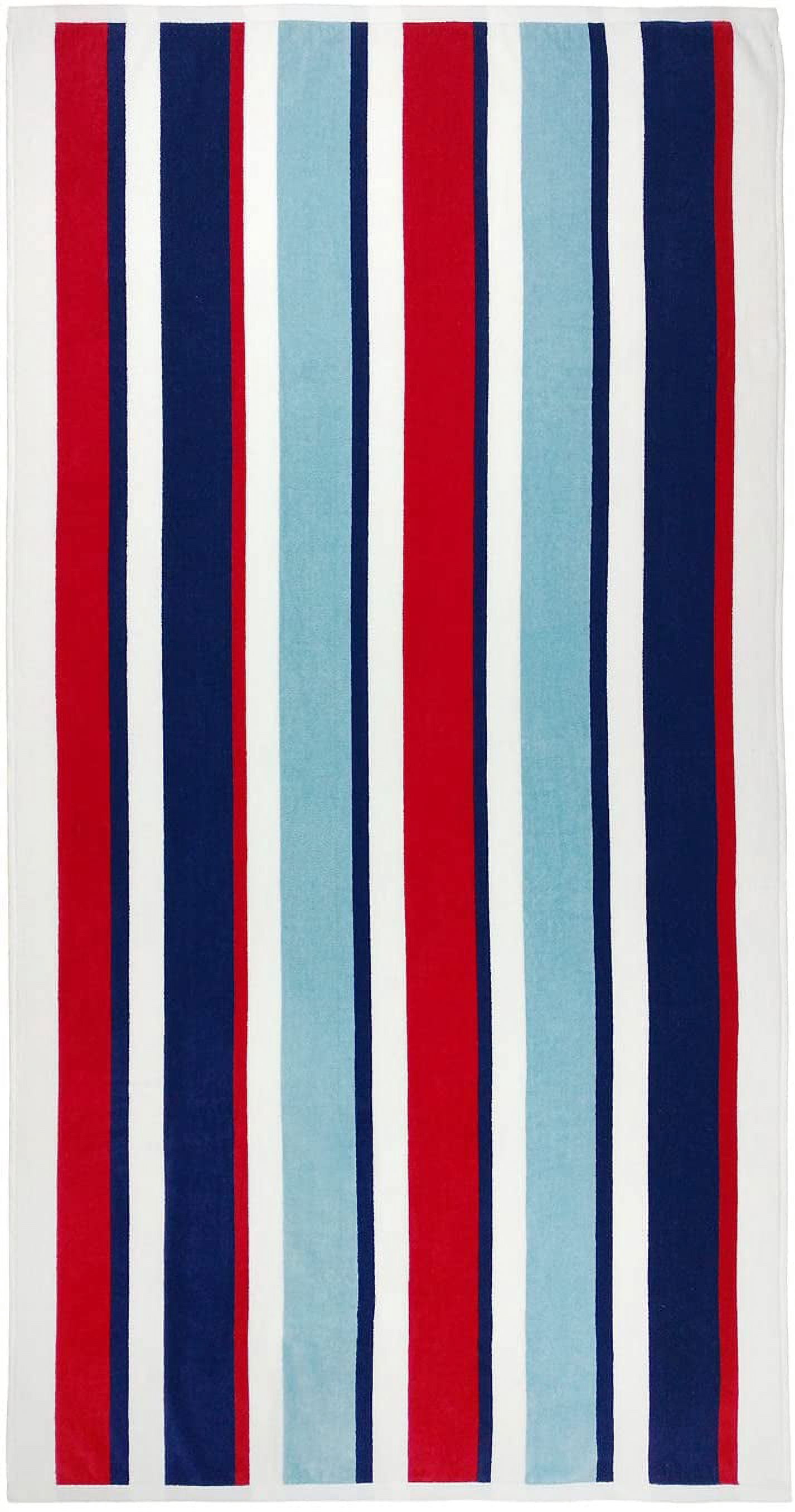 Kaufman 24 Pack 100% Cotton Multicolor Joey Cabana Stripe Beach Pool Towel 32" x 62"
