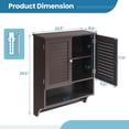 thumbnail image 3 of ZYPPP Wall Mounted Bathroom Cabinet with 2 Louvered Doors, 3-Position Adjustable Shelf, Towel Bar, Over The Toilet Space Saver, Above Toilet Hanging Medicine Cabinet (Espresso), 3 of 10